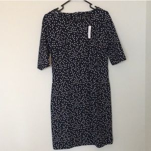BANANA REPUBLIC, Navy/White Polkadot Dress